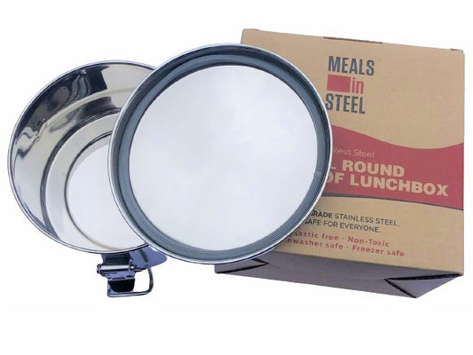 Leakproof Round Shape Lunch box | Stainless Steel - Meals In Steel