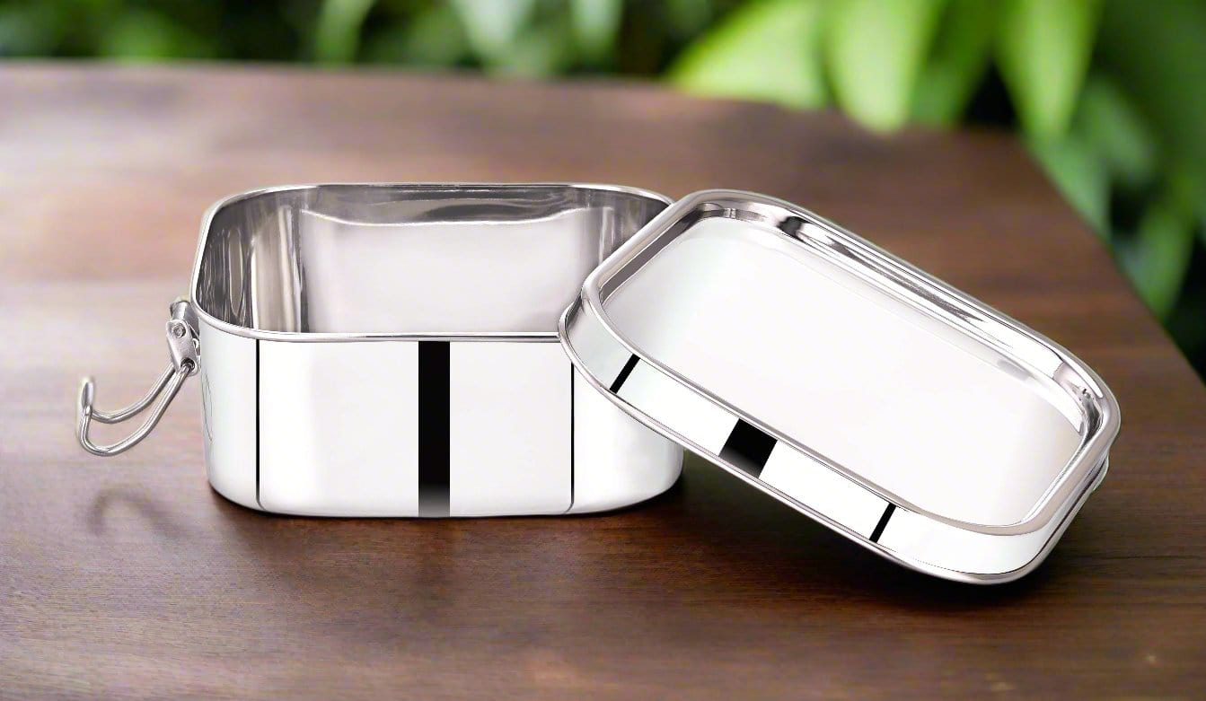 Airtight Square Lunch Box | Stainless Steel - Meals In Steel
