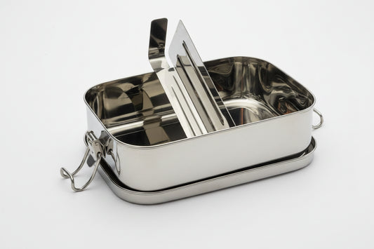 Bento Large Leakproof Rectangular Lunchbox | Stainless Steel | 1500ml | Stainless Steel Lunchbox NZ | Meals in Steel