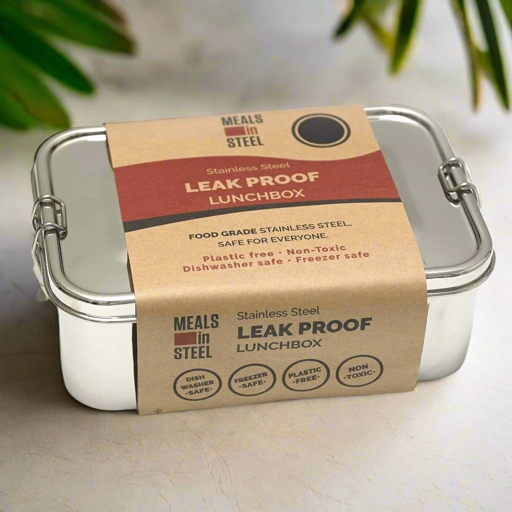 Large Leakproof Rectangular Lunch Box | Stainless Steel - Meals In Steel