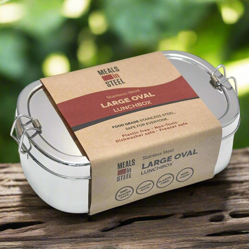 Large Oval Shape Lunchbox | Stainless Steel - Meals In Steel