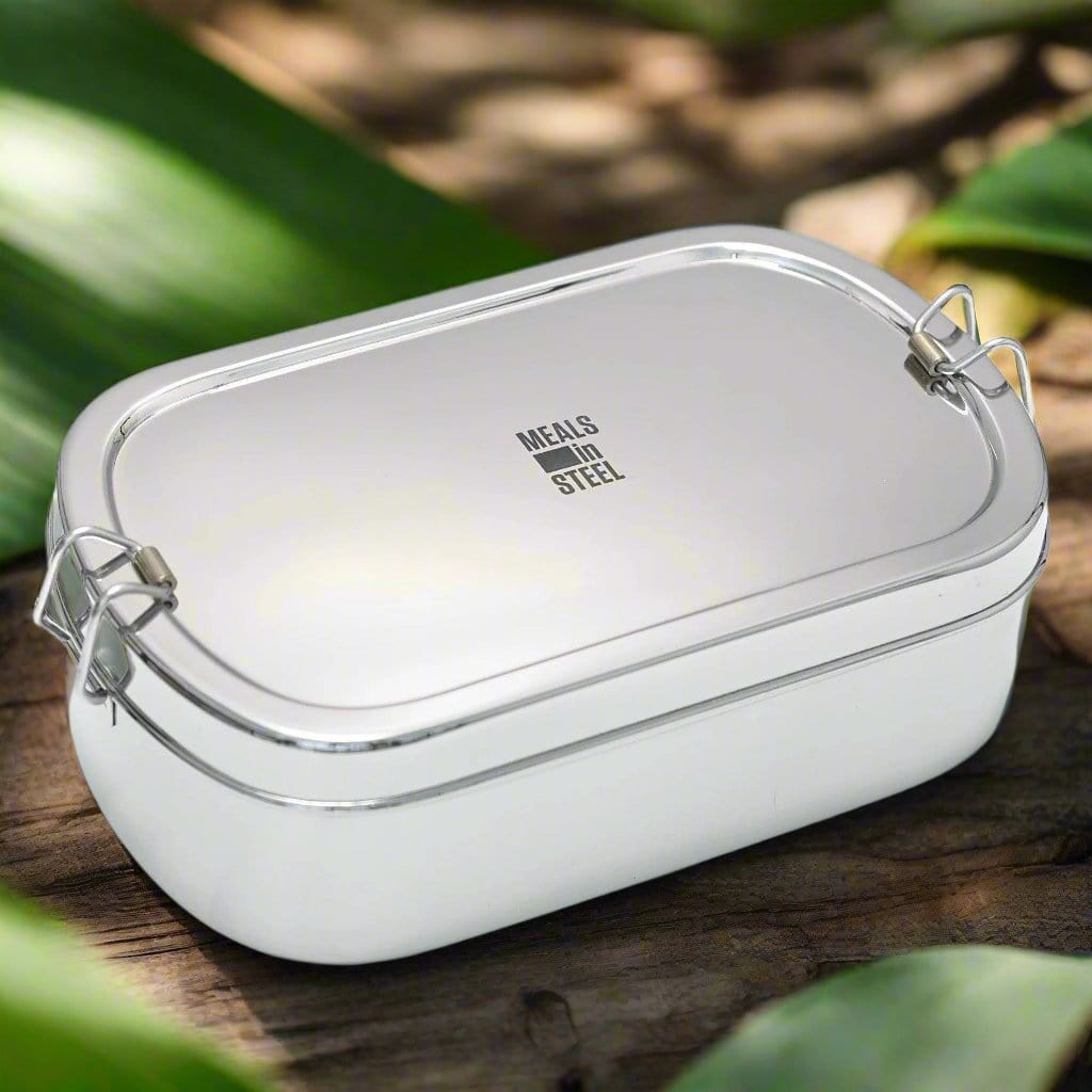Large Oval Shape Lunchbox | Stainless Steel - Meals In Steel
