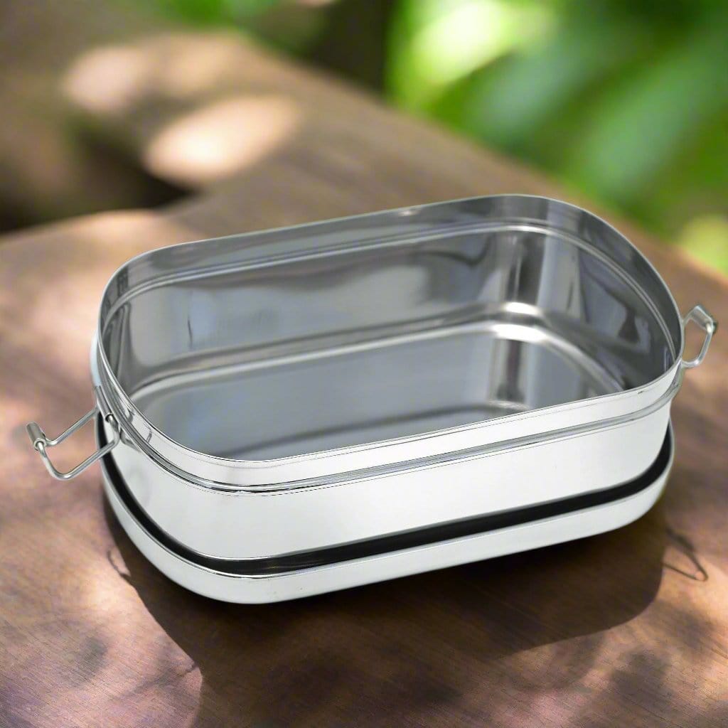 Large Oval Shape Lunchbox | Stainless Steel - Meals In Steel