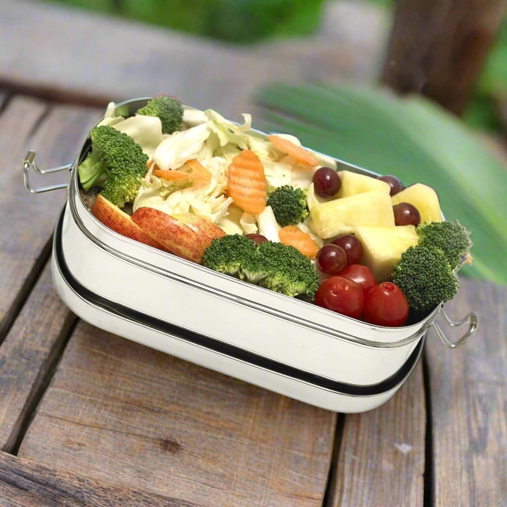 Large Oval Shape Lunchbox | Stainless Steel - Meals In Steel