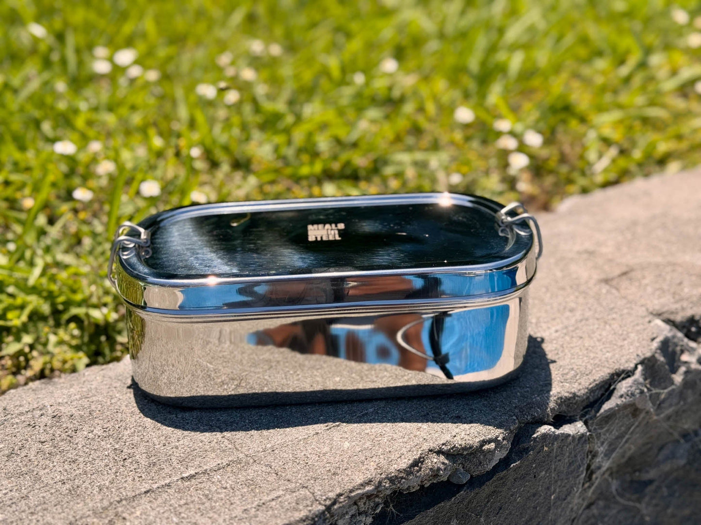 Large Oval Shape Lunchbox | Stainless Steel | 1400ml | Stainless Steel Lunchbox NZ | Meals in Steel