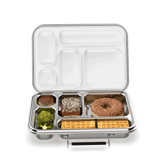 Leakproof 5 Compartment Bento Box | Stainless Steel | 935ml | Stainless Steel Lunchbox NZ | Meals in Steel