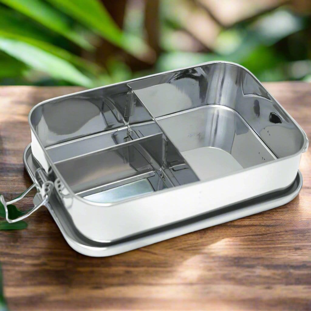 Leakproof Bento Box | Fixed Partitions | Stainless Steel - Meals In Steel