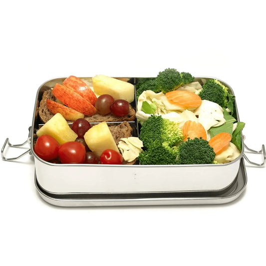 Leakproof Stainless Steel Bento Lunchbox – 1500ml (Fixed Partitions) | Stainless Steel Lunchbox NZ | Meals in Steel