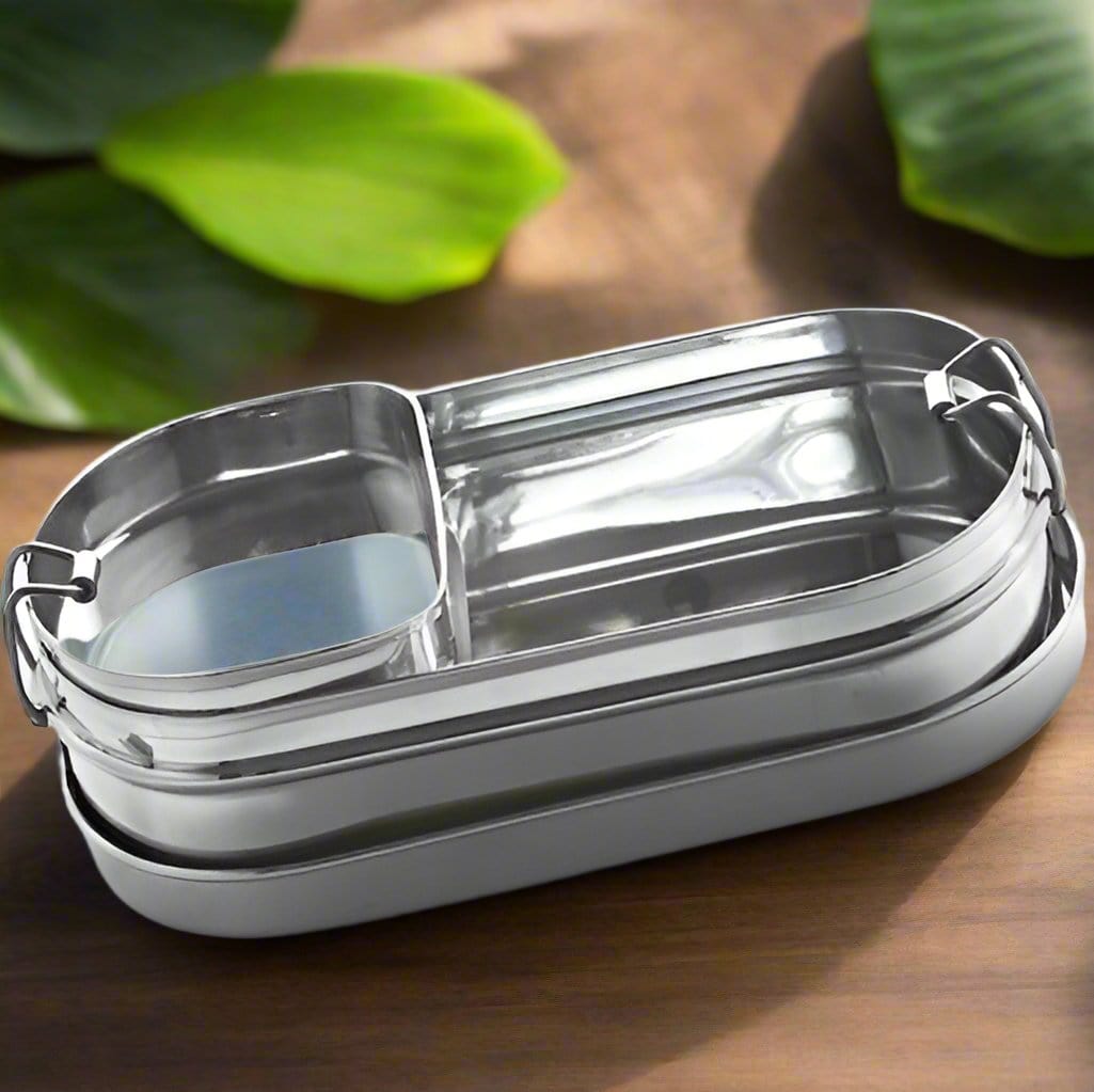 Medium Oval Shape Lunch box | Stainless Steel - Meals In Steel