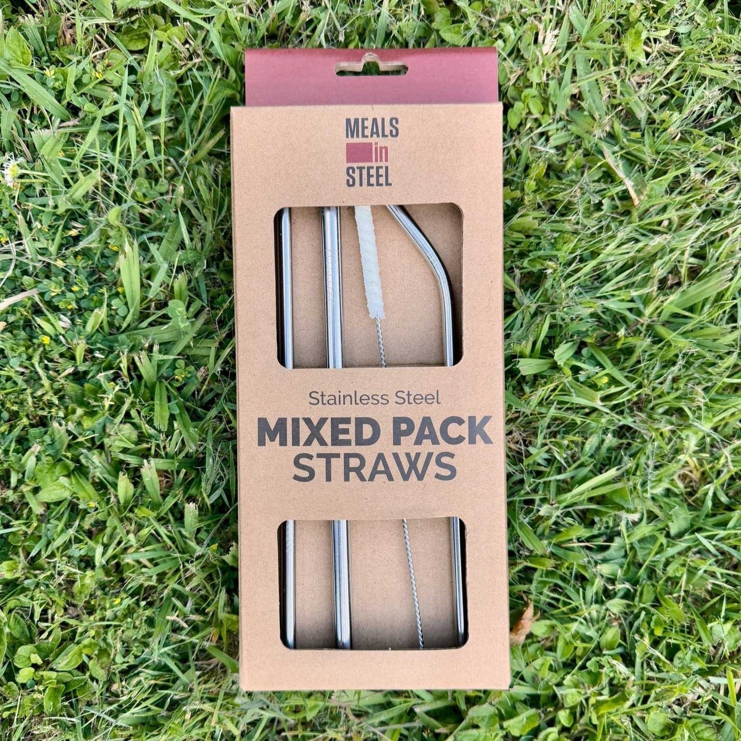 Mixed Straw with Vegan Cleaning Brush Pack - Meals In Steel
