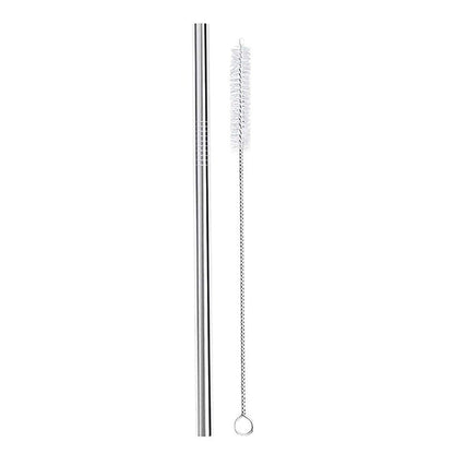 Straight Straw Pack with Vegan Cleaning Brush - Meals In Steel