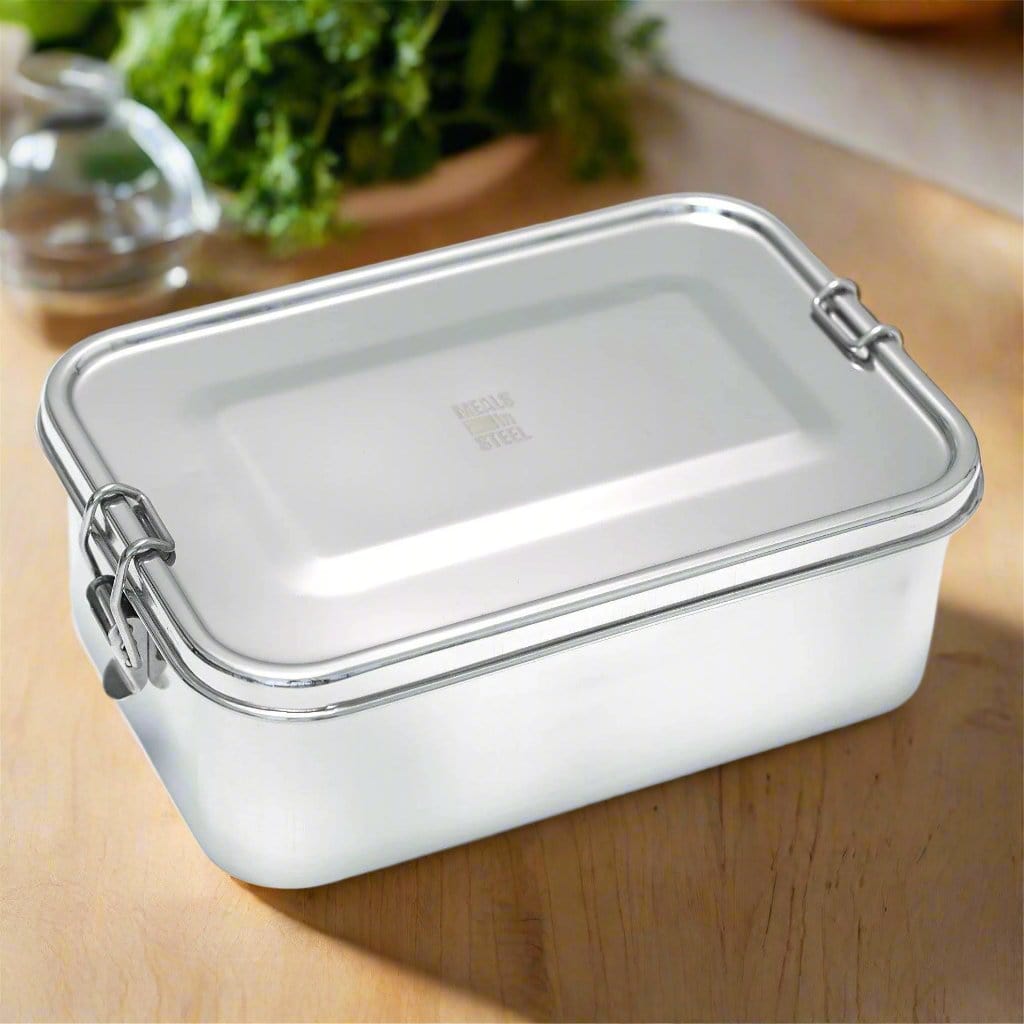 Large Leakproof Rectangular Lunch Box | Stainless Steel - Meals In Steel
