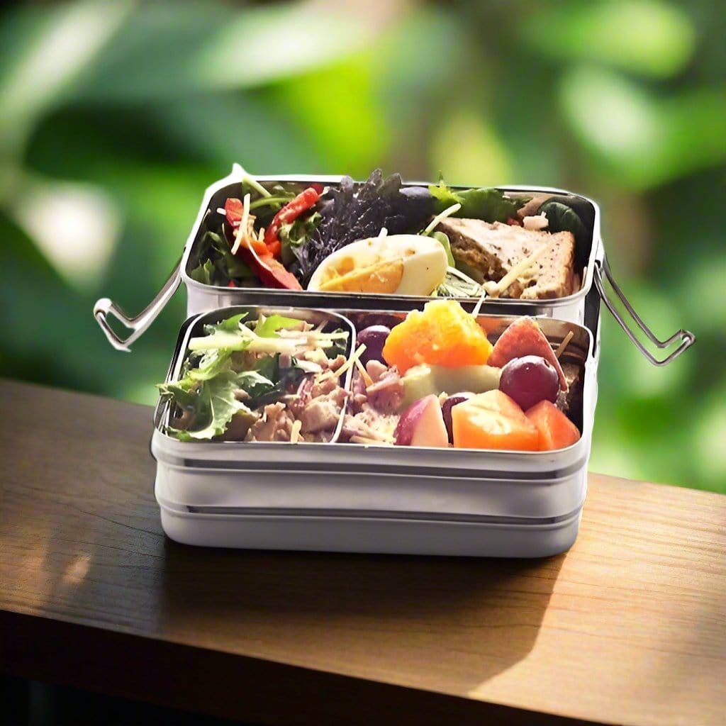 Medium Rectangular Bento Box - 3 in 1 | Stainless Steel - Meals In Steel