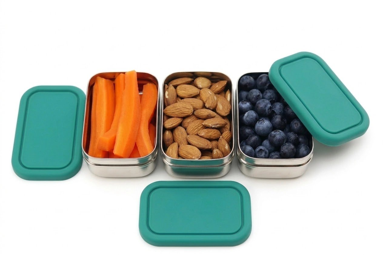 Airtight Rectangular Small Snack Container | Stainless Steel | 150ml | Stainless Steel Lunchbox NZ | Meals in Steel