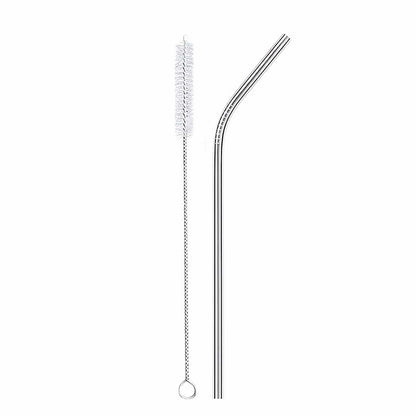 Bent Straw with Vegan Cleaning Brush Pack - Meals In Steel