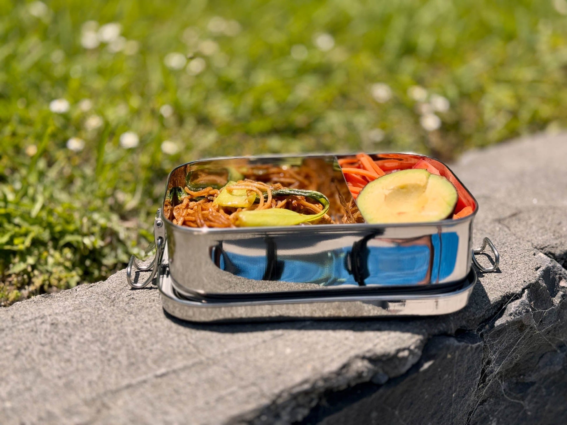 Bento Large Leakproof Rectangular Lunchbox | Stainless Steel | 1400ml - Meals In Steel