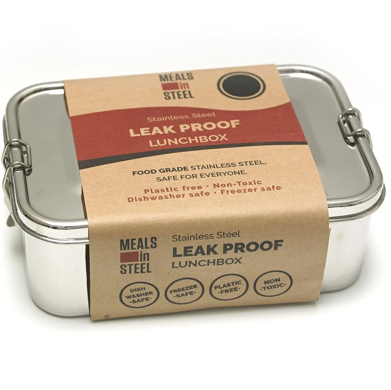Bento Large Leakproof Rectangular Lunchbox | Stainless Steel | 1500ml | Stainless Steel Lunchbox NZ | Meals in Steel