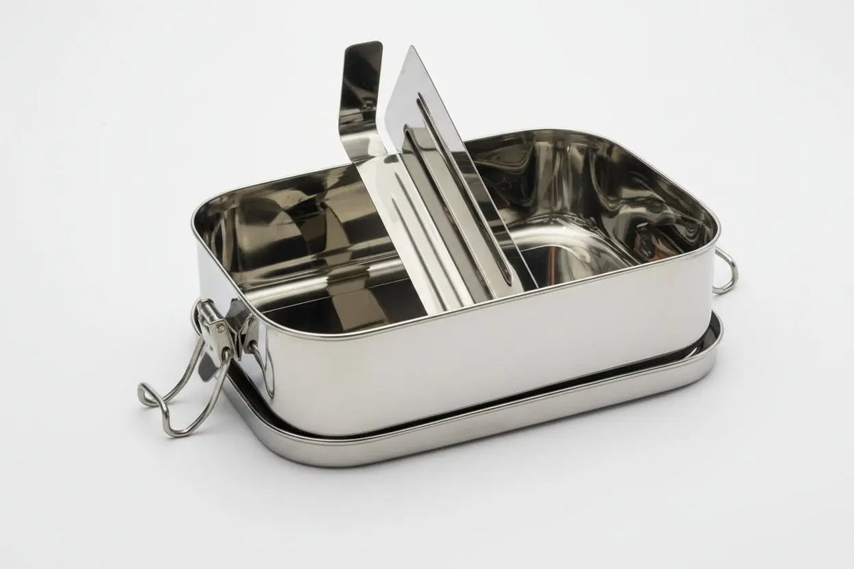 Bento Large Leakproof Rectangular Lunchbox | Stainless Steel | 1500ml | Stainless Steel Lunchbox NZ | Meals in Steel