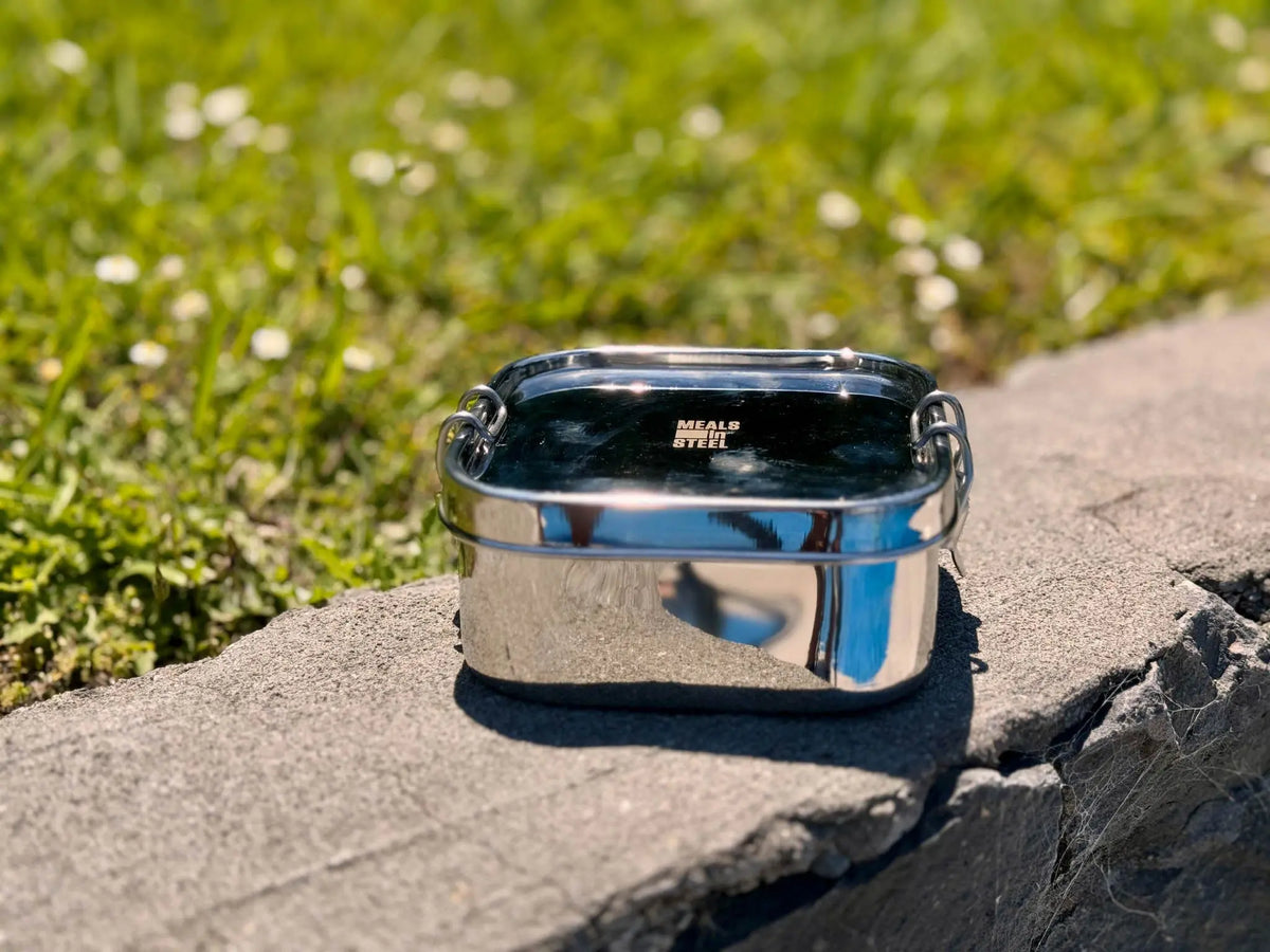 Bento Leakproof Square Lunch Box | Stainless Steel | 1000ml | Stainless Steel Lunchbox NZ | Meals in Steel