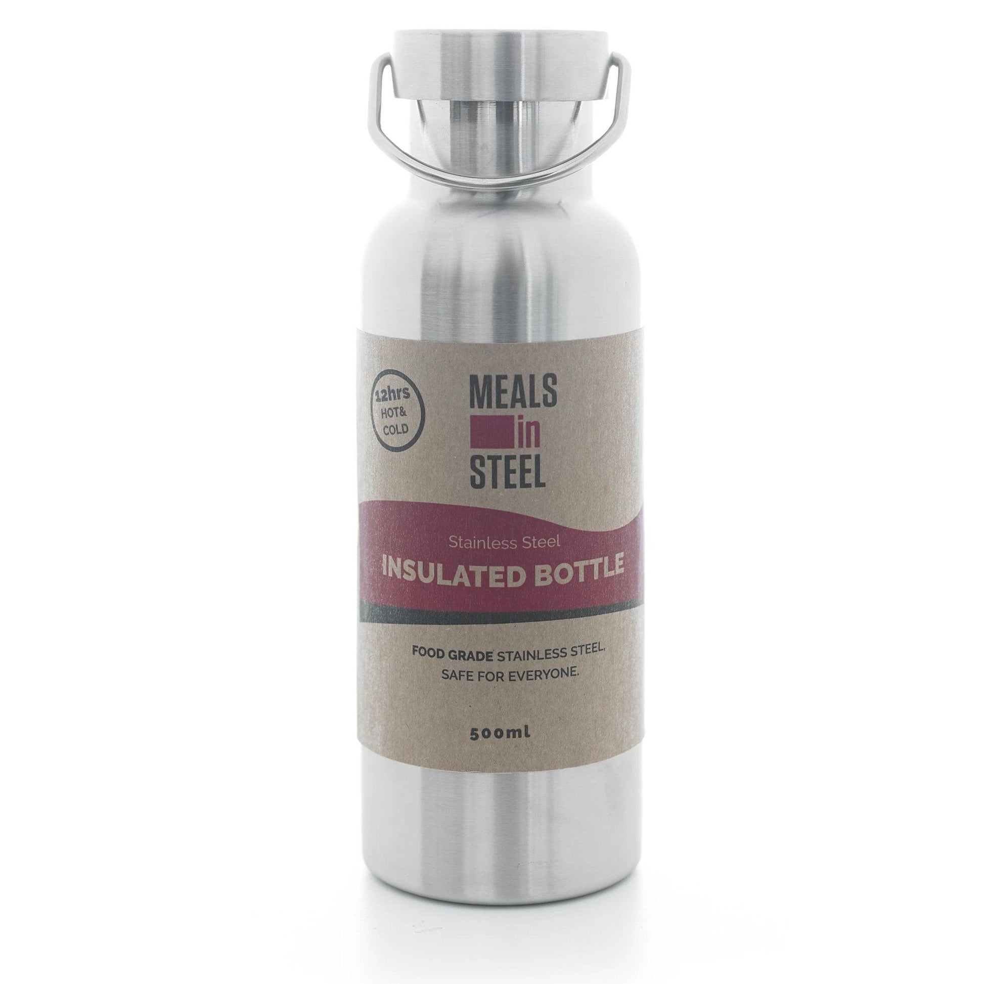 Double Wall Drink Bottle 500ml - Meals In Steel 