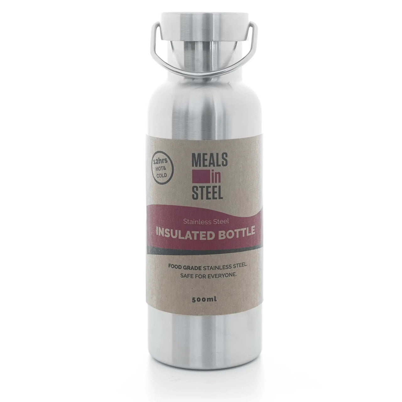 Double Wall Drink Bottle | Stainless Steel | 500ml | Stainless Steel Lunchbox NZ | Meals in Steel