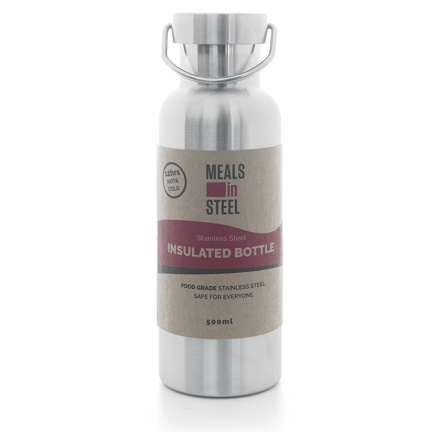 Double Wall Drink Bottle | Stainless Steel | 500ml - Meals In Steel