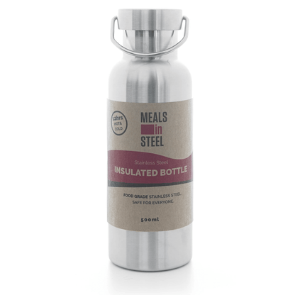 Double Wall Drink Bottle | Stainless Steel | 500ml - Meals In Steel