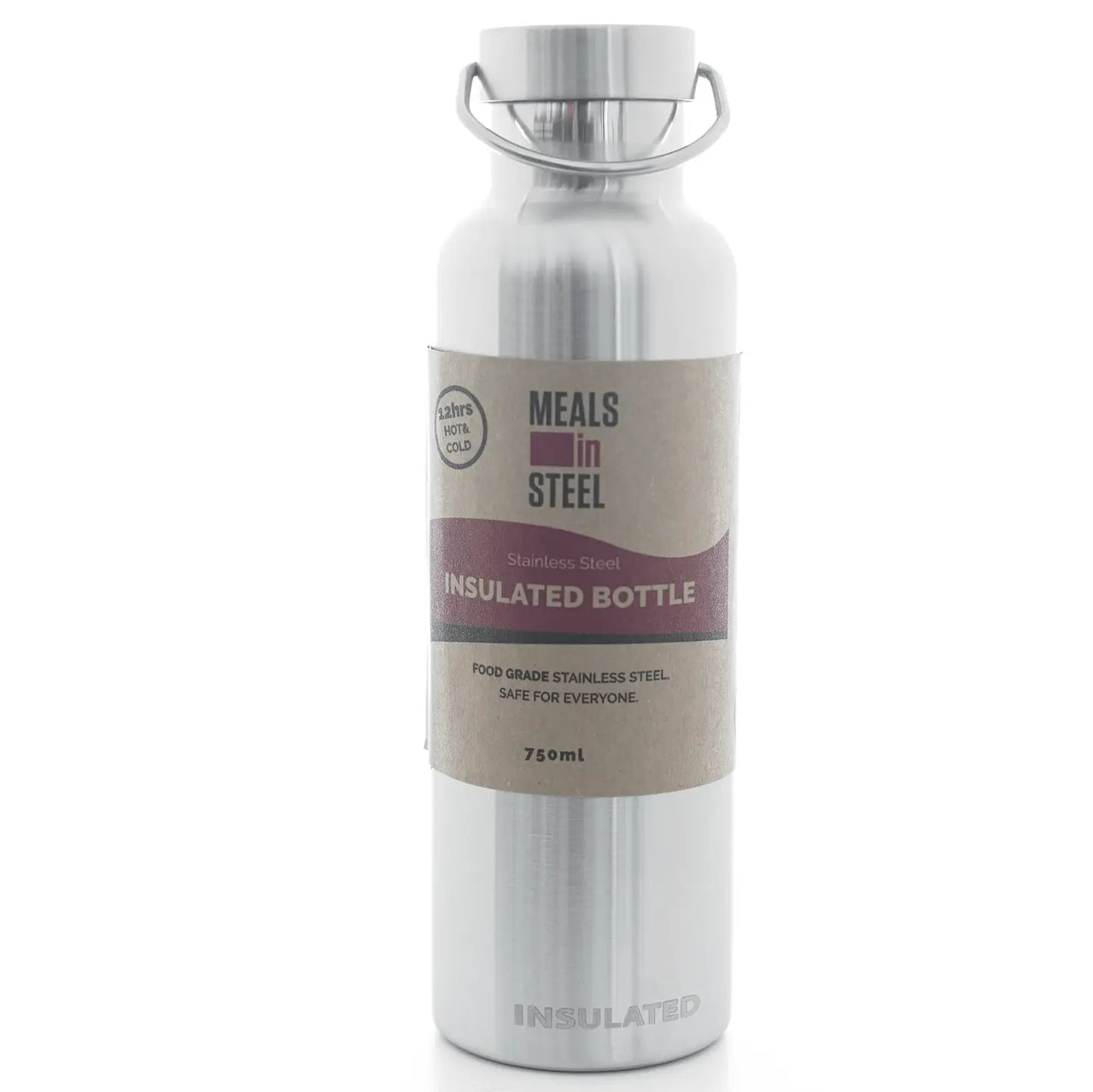 Double Wall Drink Bottle | Stainless Steel | 750ml | Stainless Steel Lunchbox NZ | Meals in Steel