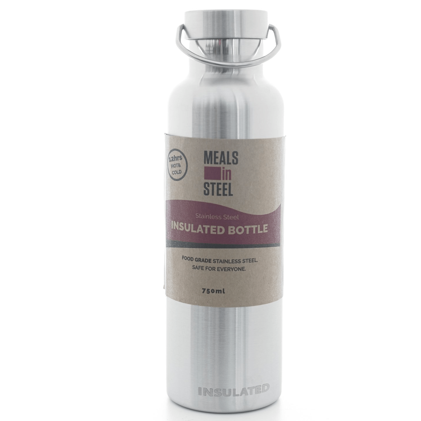 Double Wall Drink Bottle | Stainless Steel | 750ml | Stainless Steel Lunchbox NZ | Meals in Steel