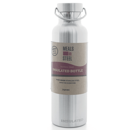 Double Wall Drink Bottle | Stainless Steel | 750ml | Stainless Steel Lunchbox NZ | Meals in Steel