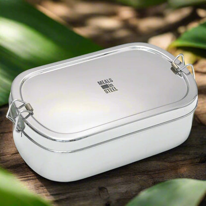Large Oval Shape Lunchbox | Stainless Steel - Meals In Steel 