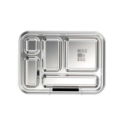 Leakproof 5 - Compartment Bento Box NZ – Stainless Steel Lunchbox | Stainless Steel Lunchbox NZ | Meals in Steel