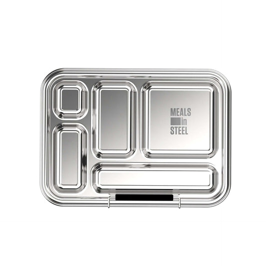 Leakproof 5 - Compartment Bento Box NZ – Stainless Steel Lunchbox | Stainless Steel Lunchbox NZ | Meals in Steel