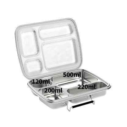 Leakproof Kids Bento Lunch Box NZ | 4 Compartment Stainless Steel | 1020ml | Stainless Steel Lunchbox NZ | Meals in Steel