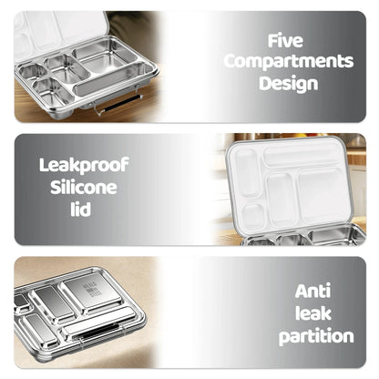 Meals In Steel  Stainless Steel Bento Leakproof Lunchbox Pre-Order Leakproof Bento Box for Kids | Stainless Steel Lunch Box | 935ml