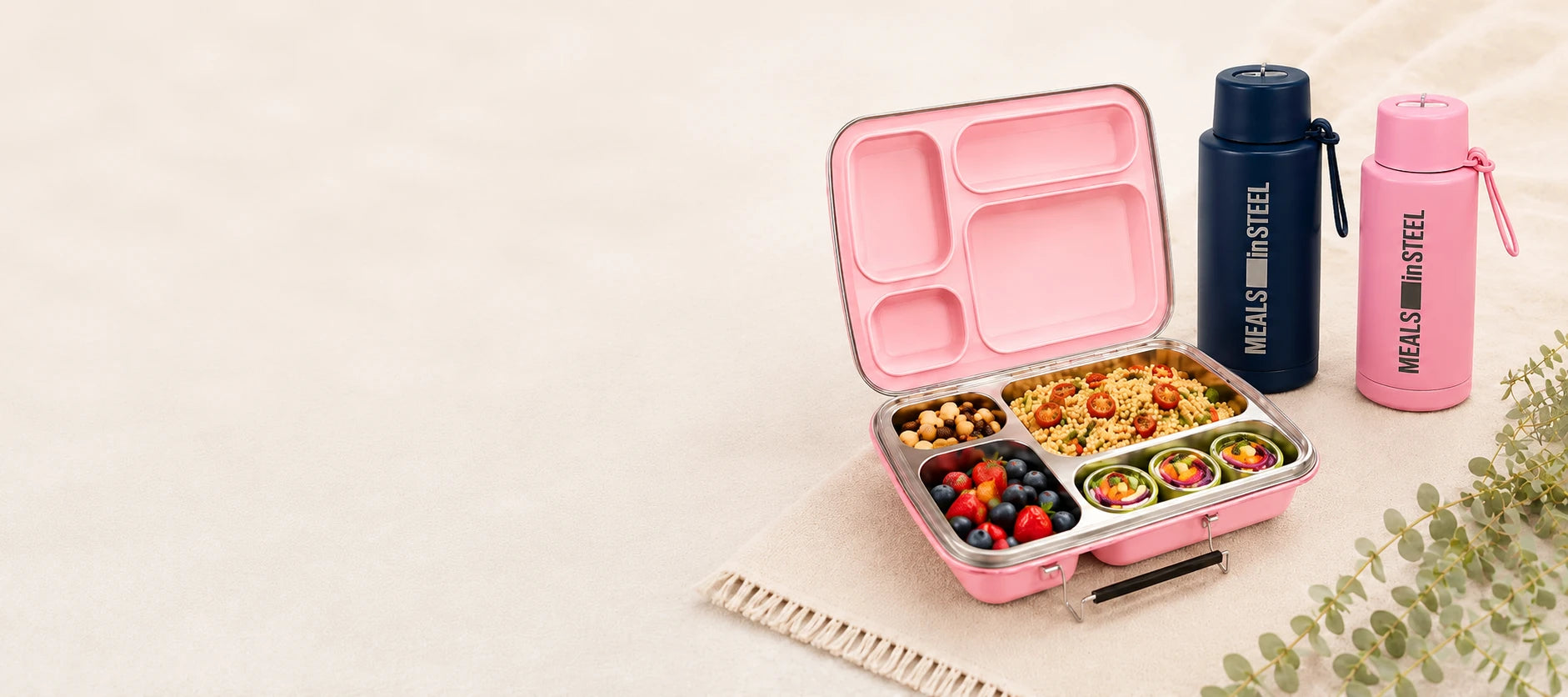 meals in steel bento lunchbox