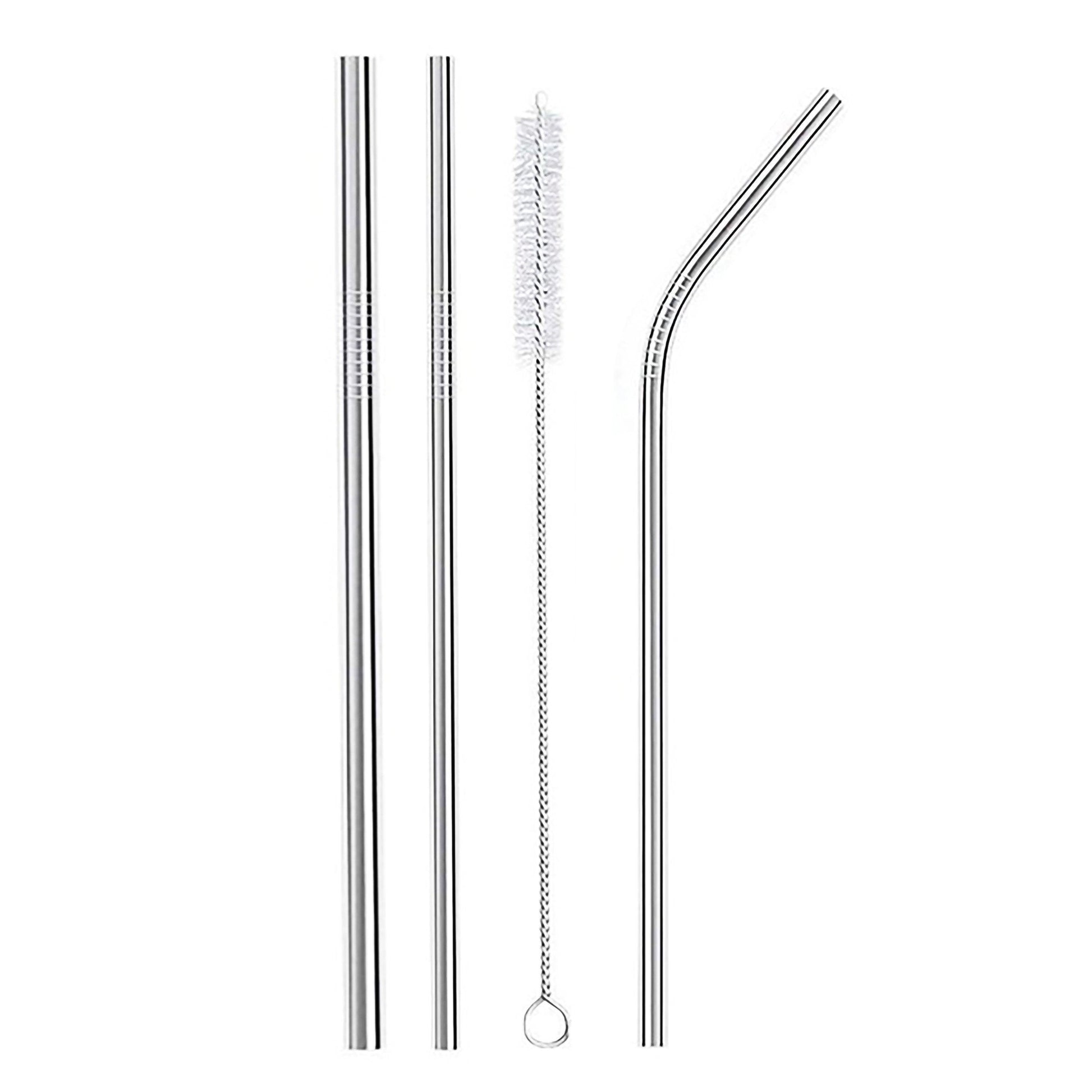 Mixed Straw Pack with Vegan Cleaning Brush - Meals In Steel 