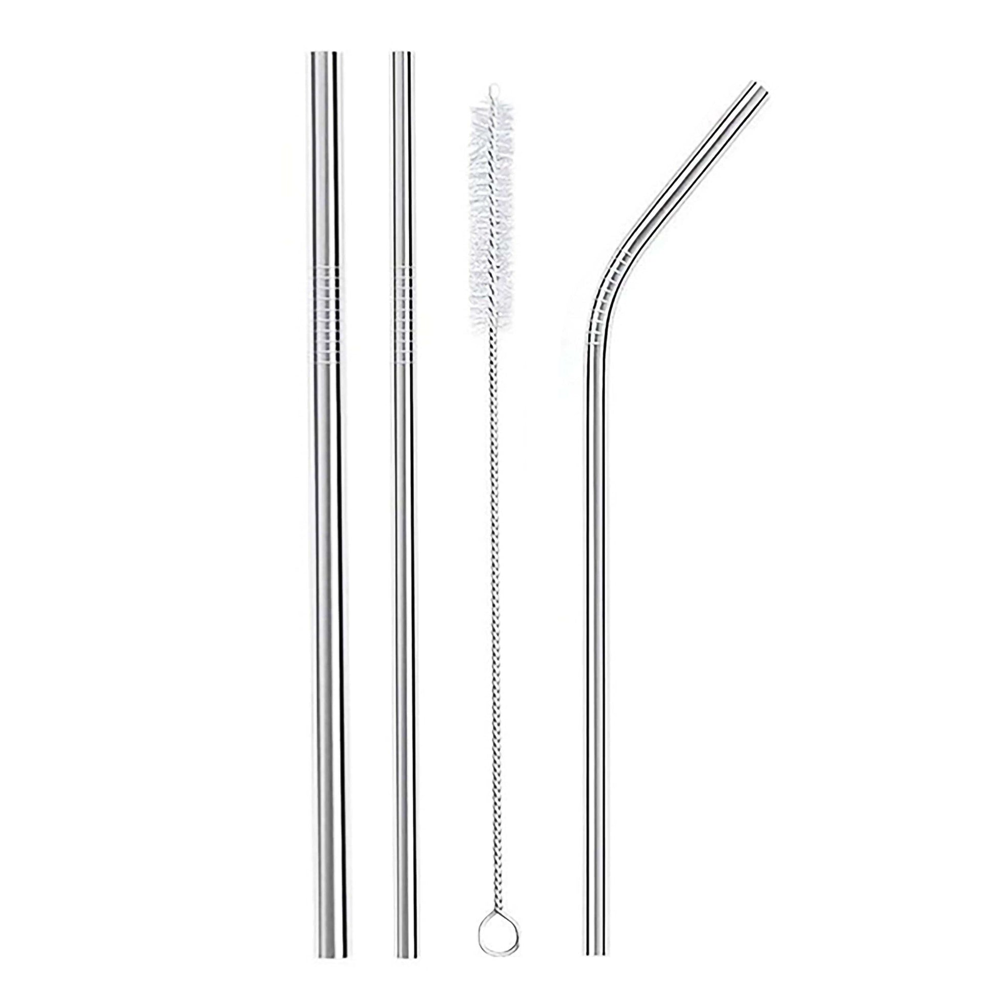 Mixed Straw with Vegan Cleaning Brush Pack - Meals In Steel