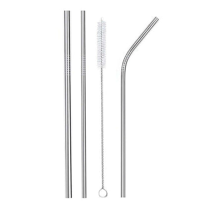 Mixed Straw with Vegan Cleaning Brush Pack - Meals In Steel