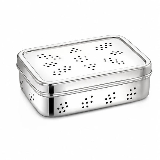 Rectangle Fridge Breathable Container | Stainless Steel | Stainless Steel Lunchbox NZ | Meals in Steel