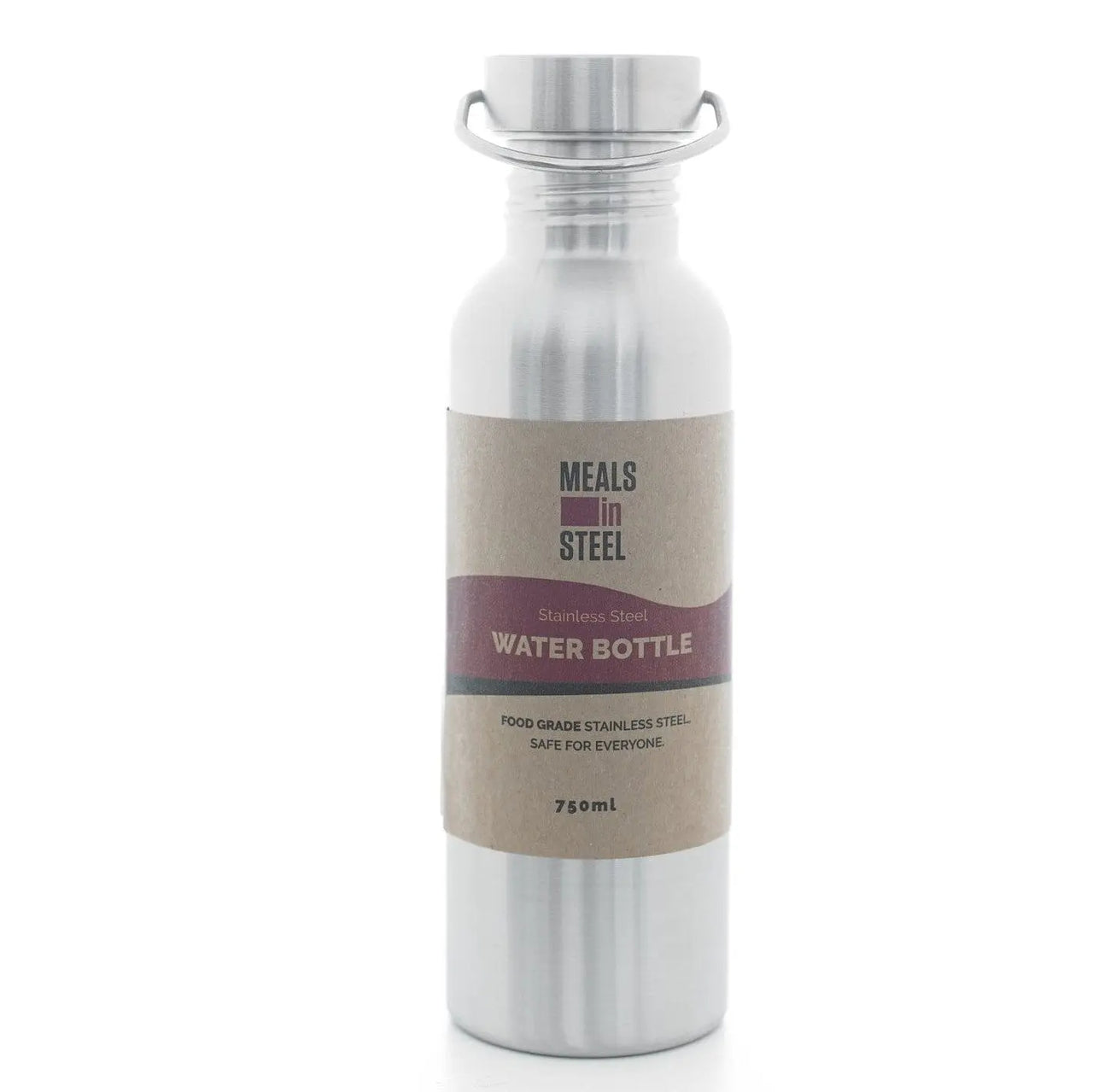 Single Layer Drink Bottle | Stainless Steel | 750ml | Stainless Steel Lunchbox NZ | Meals in Steel