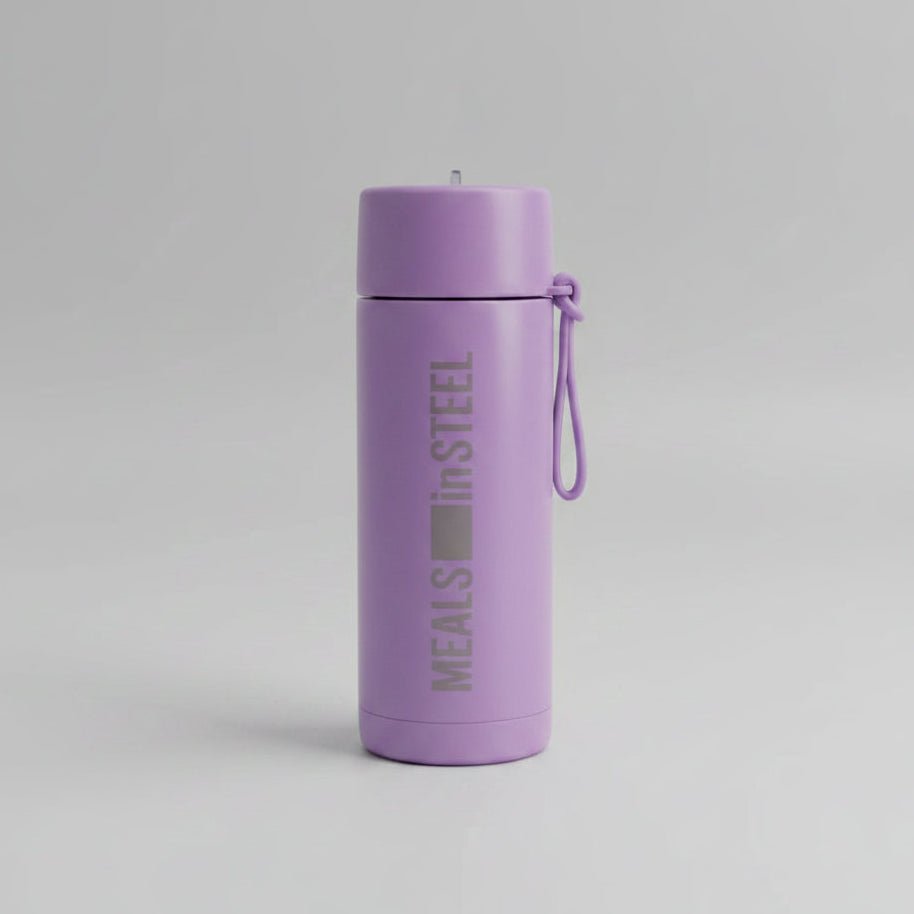 Stainless Steel Insulated Water Bottle with Straw | 650ml (22oz) | Stainless Steel Lunchbox NZ | Meals in Steel