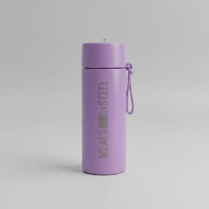 Stainless Steel Insulated Water Bottle with Straw | 650ml (22oz) | Stainless Steel Lunchbox NZ | Meals in Steel