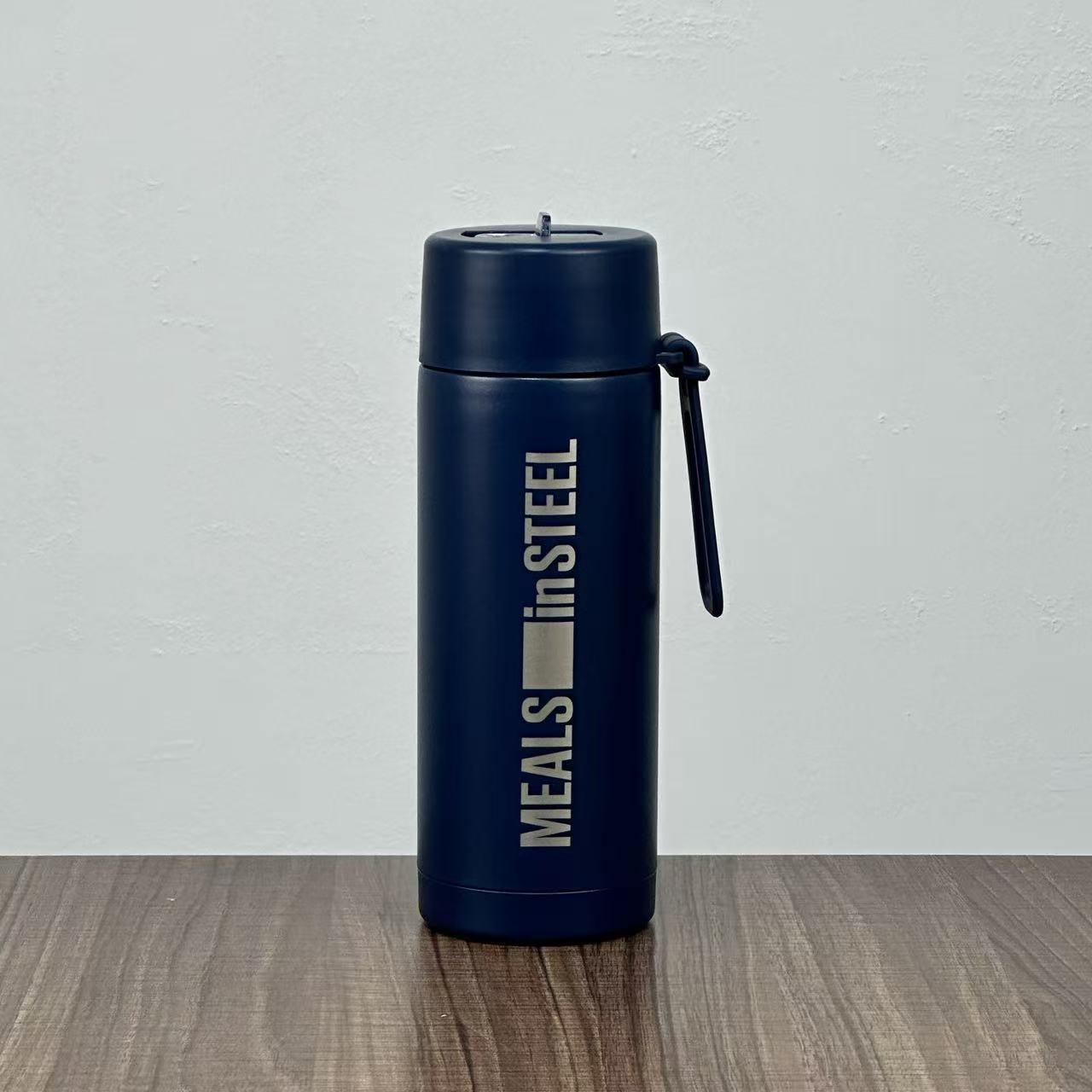 Stainless Steel Insulated Water Bottle with Straw | 650ml (22oz) | Stainless Steel Lunchbox NZ | Meals in Steel