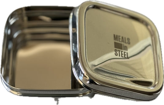 Square Snack Box - Stainless Steel 300ml - Meals In Steel