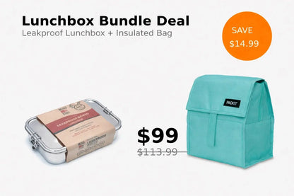 Ultimate School Lunch Combo | Insulated Lunch Bag + Leakproof Lunchbox NZ | Stainless Steel Lunchbox NZ | Meals in Steel