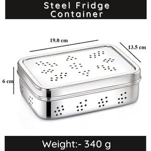 Stainless Steel Rectangle Fridge Container keeps Herbs and Veggies fresh - Meals In Steel